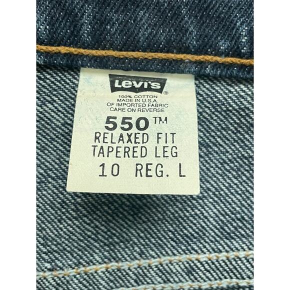 Vintage 90s Levis 550 High Waist Jeans Red Tab Tapered Dark Wash Mom Denim - Picture 7 of 11